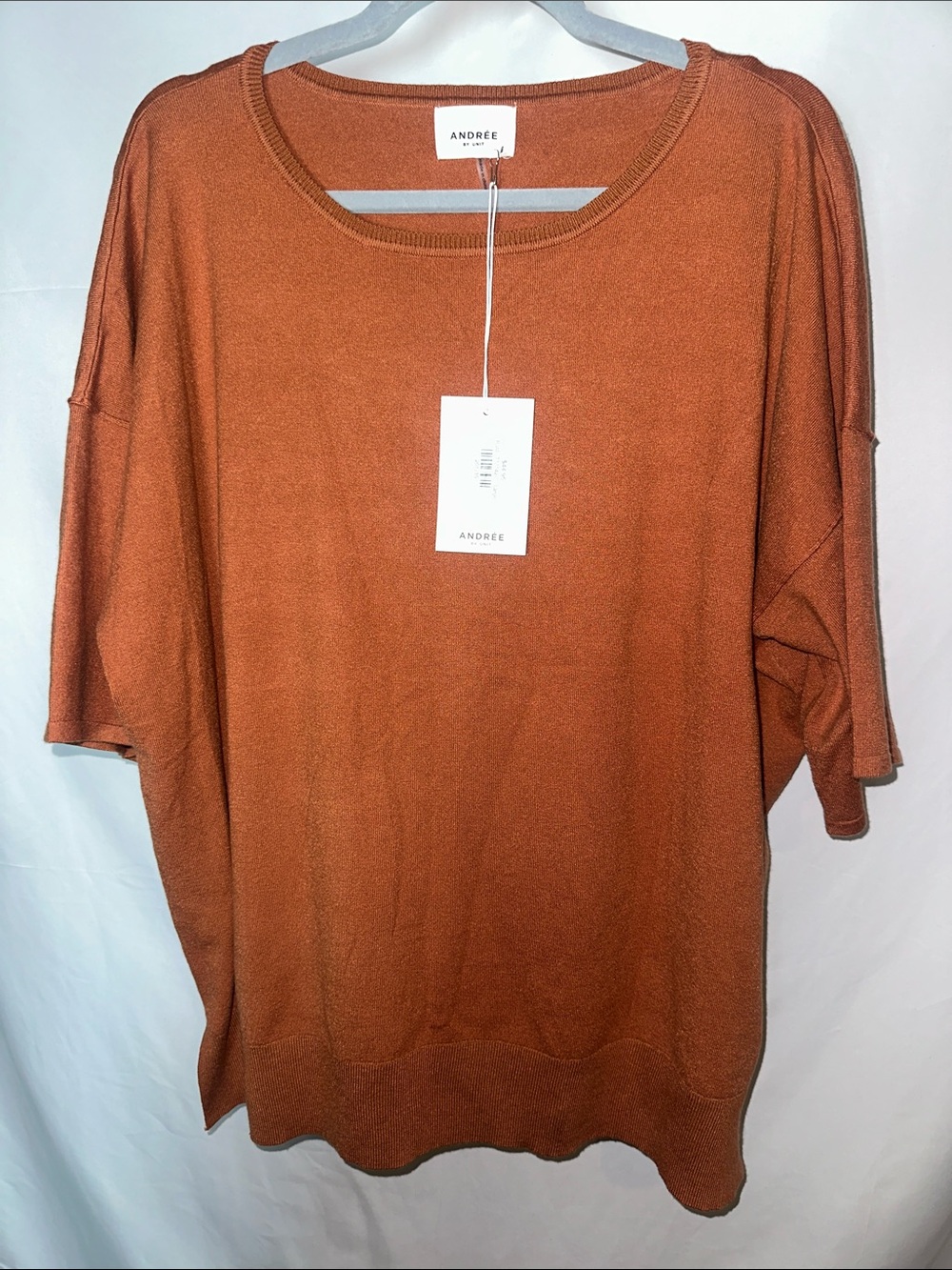 ANDREE BY UNIT Relaxed Short-Sleeve Sweater - Rust